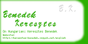 benedek keresztes business card